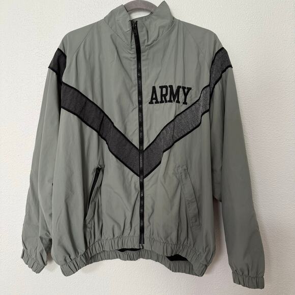 US Army IPFU Men's Gray Physical Fitness Training Jacket Size Large Short - Picture 1 of 14